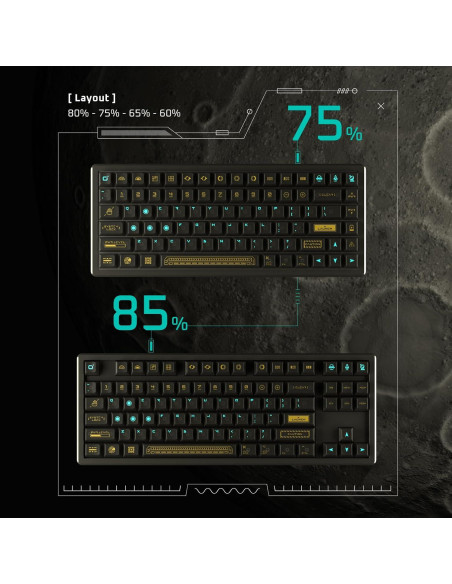 Conjunto de Teclas QKA KEEB RTO 95 Teclas Cherry PC Negro