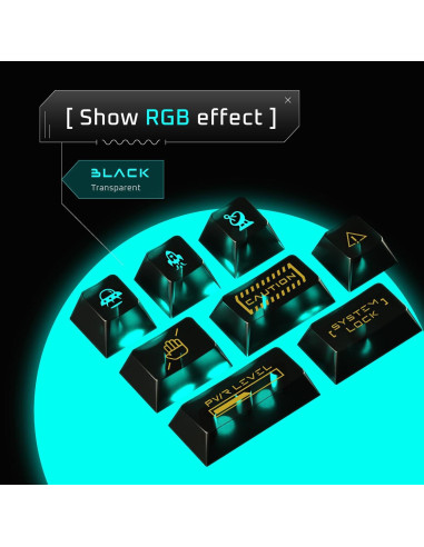 Conjunto de Teclas QKA KEEB RTO 95 Teclas Cherry PC Negro