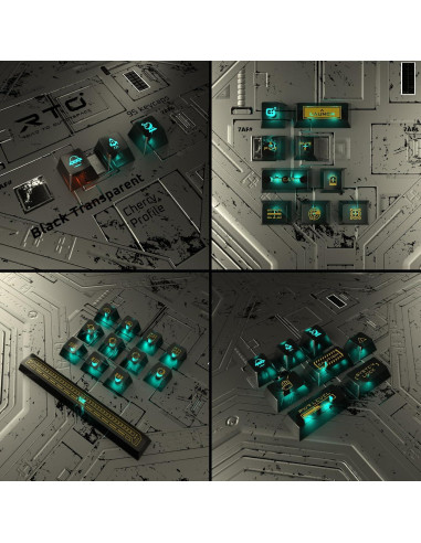 Conjunto de Teclas QKA KEEB RTO 95 Teclas Cherry PC Negro