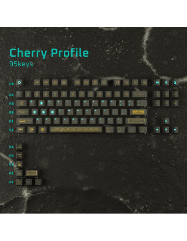 Conjunto de Teclas QKA KEEB RTO 95 Teclas Cherry PC Negro