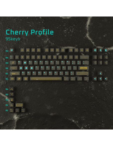 Conjunto de Teclas QKA KEEB RTO 95 Teclas Cherry PC Negro