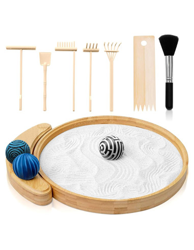Kit Jardín Zen Japonés de Escritorio IMAMSE - Bandeja 24.1 cm