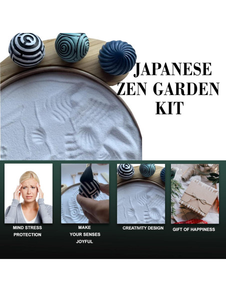 Kit Jardín Zen Japonés de Escritorio IMAMSE - Bandeja 24.1 cm