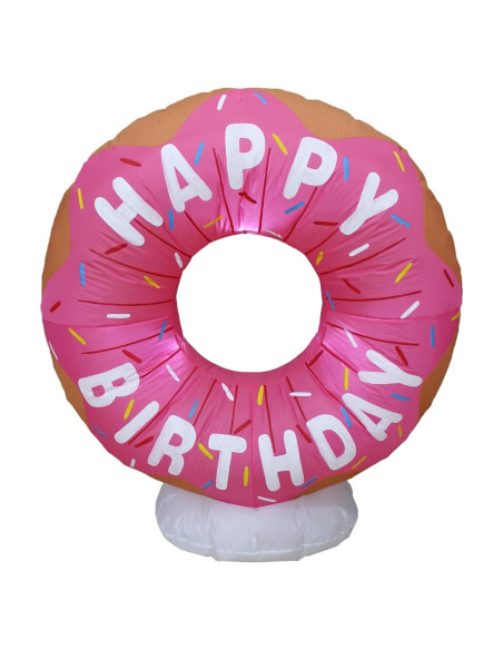 Pastel Inflable de Cumpleaños 4 Pies con Donut y LED Blossom Pastel Inflable de Cumpleaños 4 Pies con Donut y LED Blossom