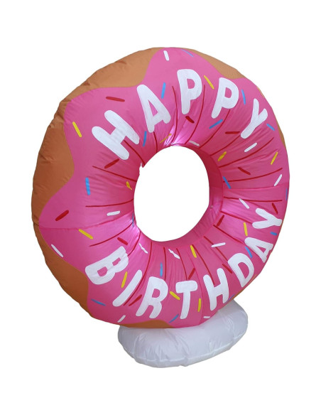 Pastel Inflable de Cumpleaños 4 Pies con Donut y LED Blossom Pastel Inflable de Cumpleaños 4 Pies con Donut y LED Blossom