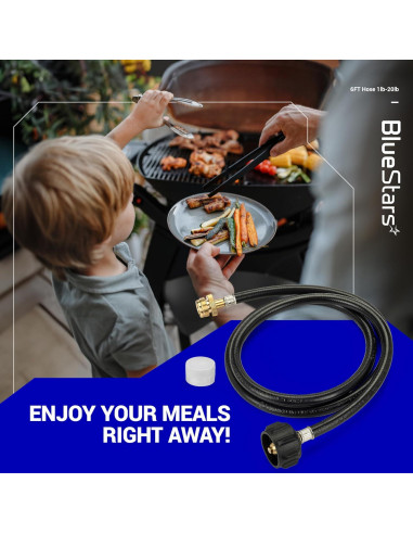 Adaptador Manguera Propano BlueStars 6FT QCC1 para Tanques 5-40lb