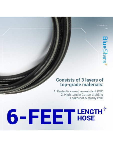 Adaptador Manguera Propano BlueStars 6FT QCC1 para Tanques 5-40lb