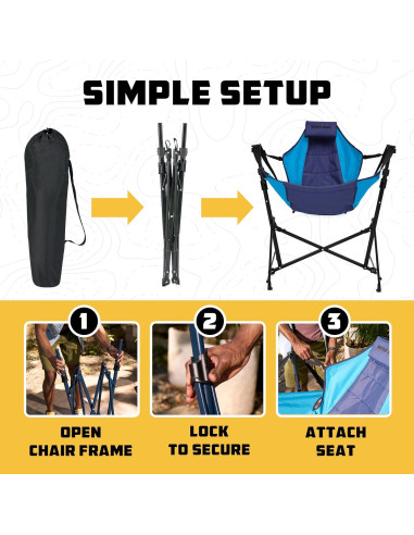 Silla Hamaca Plegable Wise Owl Outfitters Azul 136 kg