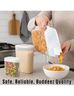 Dispensador de Alimentos Buddeez Cereal Buddy - Juego de 3, 7.57 L 2