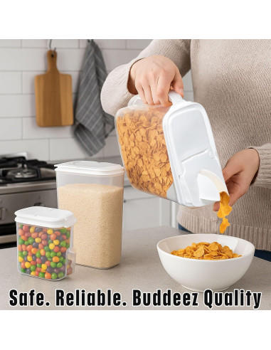 Dispensador de Alimentos Buddeez Cereal Buddy - Juego de 3, 7.57 L