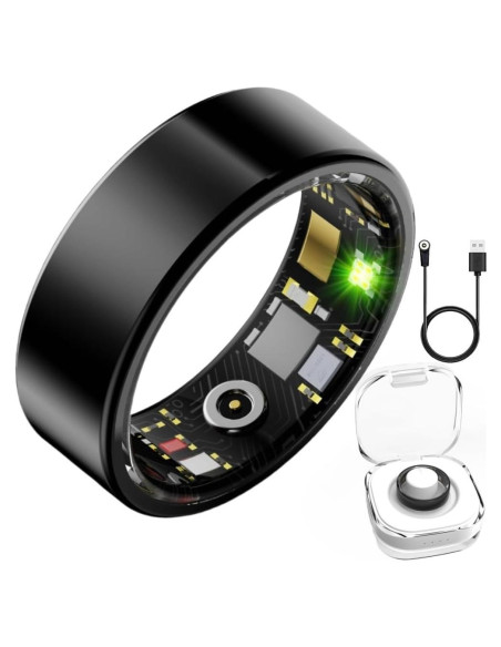 Anillo de Salud Inteligente POP IT S SR300 Negro 9, Monitoreo Fitness