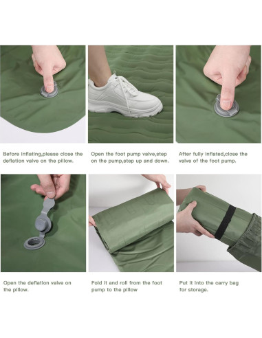 Colchón Inflable Doble Douthfolle 196x135cm 12cm Grosor