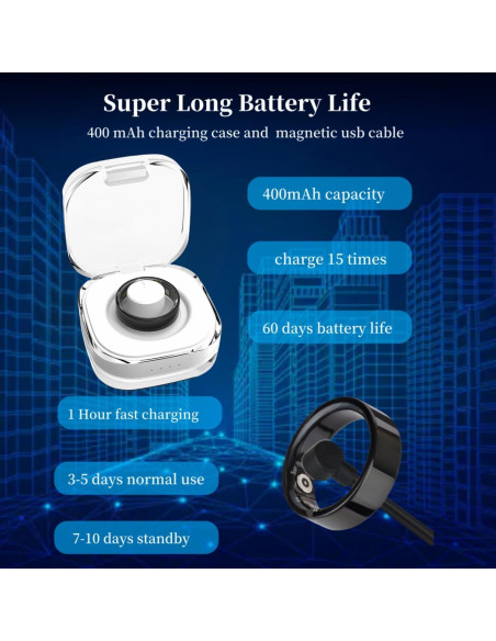 Anillo de Salud Inteligente POP IT S SR300 Negro 9, Monitoreo Fitness