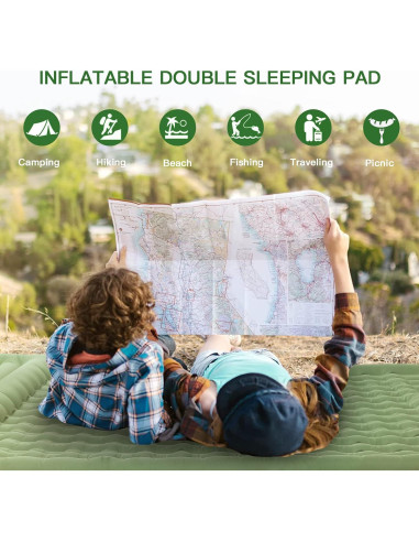 Colchón Inflable Doble Douthfolle 196x135cm 12cm Grosor