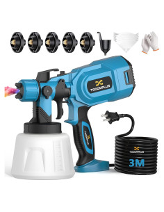 Pulverizador de pintura Tooomplus 700W HVLP 1400ml 5 boquillas