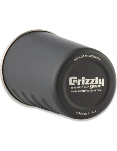Taza Grizzly Coolers 16 oz Acero Inoxidable Carbón