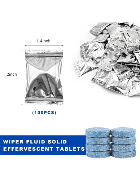 100 Tabletas Limpiaparabrisas MUQIDA - Efectivas y Prácticas