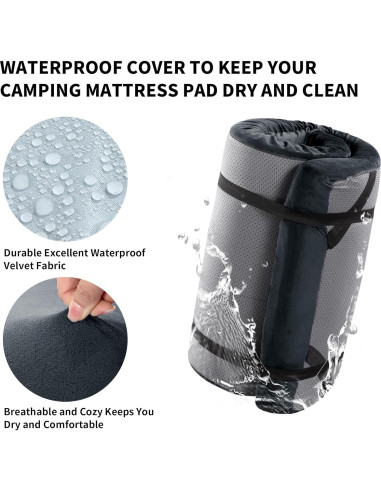 Colchón de Camping HOMBYS Espuma de Memoria 7.62 cm Gris