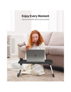 Mesa de cama plegable Ruxury para portátil - Negro, 63.5x36.3 cm 2