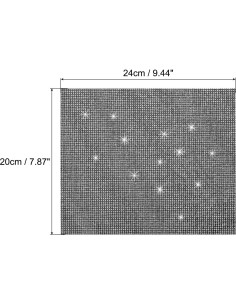 Hoja Autoadhesiva de Rhinestone Brillante MECCANIXITY 24x20cm Negro 2