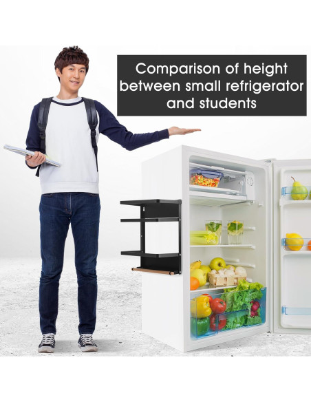 Estante Magnético Reallnaive para Mini Refrigerador Negro 24.9x15x31.5 cm