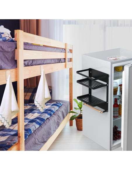 Estante Magnético Reallnaive para Mini Refrigerador Negro 24.9x15x31.5 cm