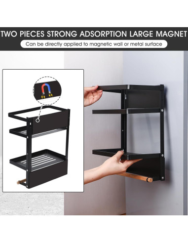 Estante Magnético Reallnaive para Mini Refrigerador Negro 24.9x15x31.5 cm