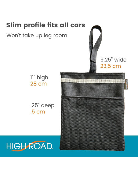Basurero de coche High Road impermeable con bolsillo y correa
