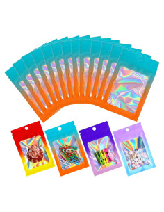 100 Bolsas Holográficas Mylar Loveaiai 6.86x9.91 cm Reutilizables