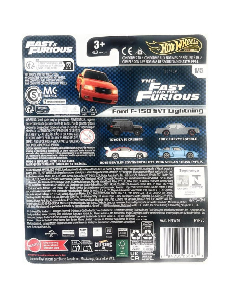 Hot Wheels Premium Ford F-150 SVT Lightning 1:64 Rojo