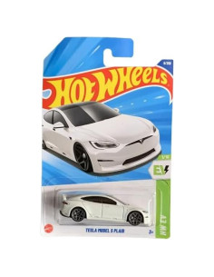 Hot Wheels Tesla Model S Plaid Blanco 1:64 Diecast Coleccionable