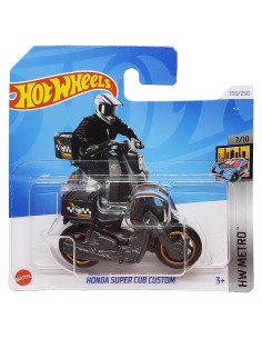 Hot Wheels Honda Super Cub Personalizada 1:64 Naranja/Gris