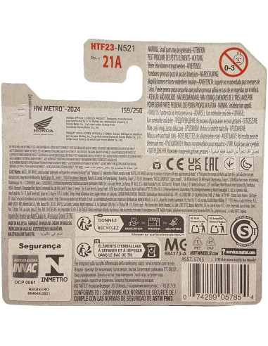 Hot Wheels Honda Super Cub Personalizada 1:64 Naranja/Gris