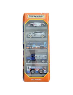 Pack de 5 Autos Aeropuerto Matchbox MBX Escala 1:64