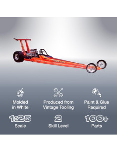Kit de Modelo a Escala 1:25 Dragster AMT Tommy Ivo 95 Piezas 2