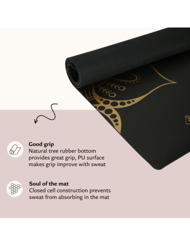 Esterilla de Yoga Shakti Warrior Negra Antideslizante 182.88x71.12cm