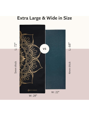 Esterilla de Yoga Shakti Warrior Negra Antideslizante 182.88x71.12cm