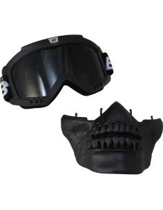 Gafas de sol Birdz Skullbird Negro con máscara facial y lentes UV 2