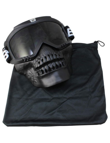 Gafas de sol Birdz Skullbird Negro con máscara facial y lentes UV