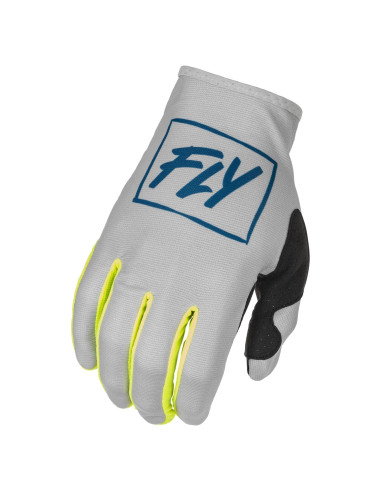 Guantes Lite Juveniles Fly Racing 2022 Gris/Teal/Hi-Vis