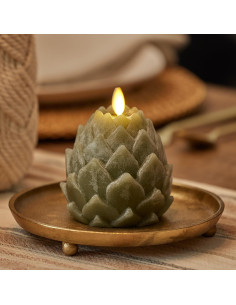 Luminara Alcachofa LED Verde Loden 9.1x10.8cm Sin Llama 2