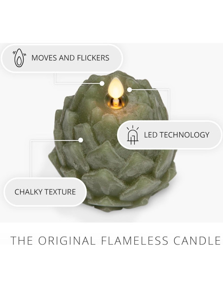 Luminara Alcachofa LED Verde Loden 9.1x10.8cm Sin Llama