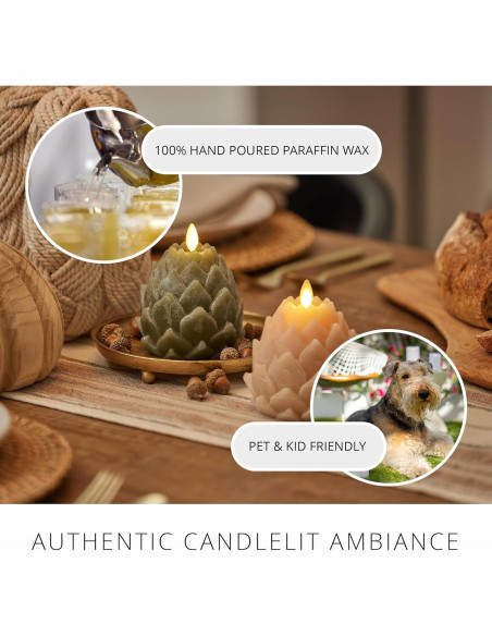 Luminara Alcachofa LED Verde Loden 9.1x10.8cm Sin Llama