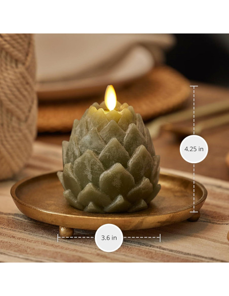 Luminara Alcachofa LED Verde Loden 9.1x10.8cm Sin Llama