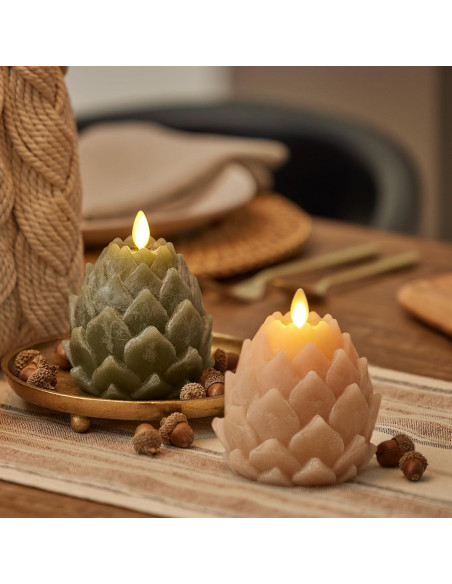 Luminara Alcachofa LED Verde Loden 9.1x10.8cm Sin Llama