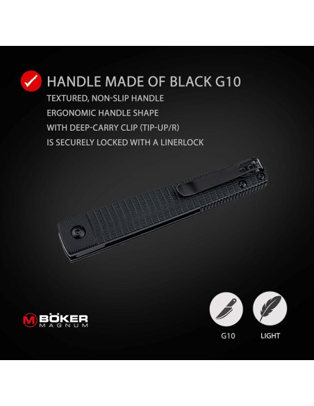 Cuchillo Plegable Bker Magnum Stereo 18.2 cm G10 Negro Cuchillo Plegable Bker Magnum Stereo 18.2 cm G10 Negro