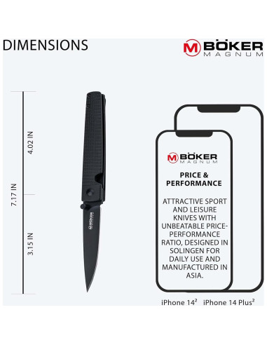 Cuchillo Plegable Bker Magnum Stereo 18.2 cm G10 Negro