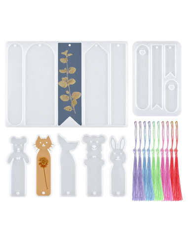 Moldes de Silicona URROMA para Resina - 7 Piezas DIY Marcadores