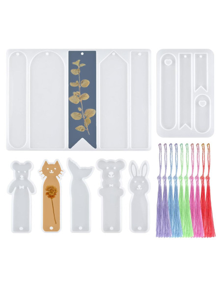 Moldes de Silicona URROMA para Resina - 7 Piezas DIY Marcadores