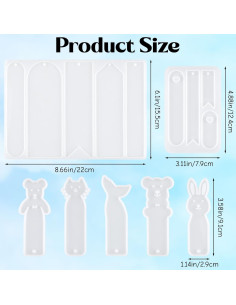 Moldes de Silicona URROMA para Resina - 7 Piezas DIY Marcadores 2